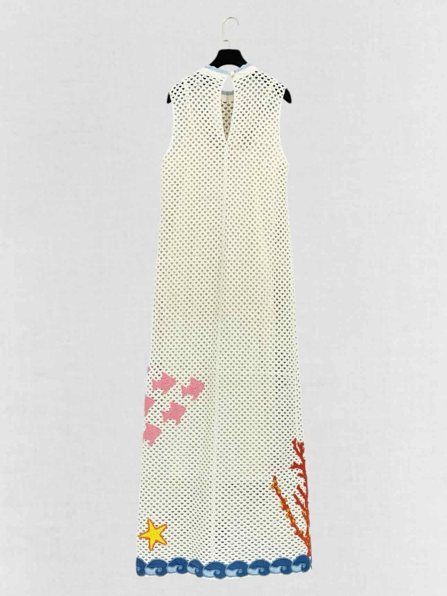 Pre - loved ALEMAIS Splash Cream Multicolor Size US 4 Midi Dress at Reems Closet