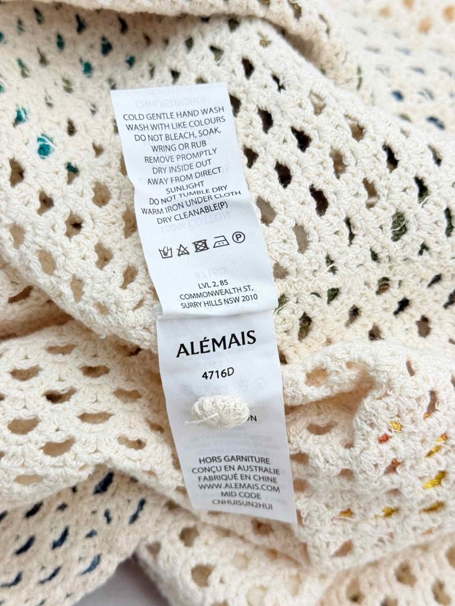 Pre - loved ALEMAIS Splash Cream Multicolor Size US 4 Midi Dress at Reems Closet