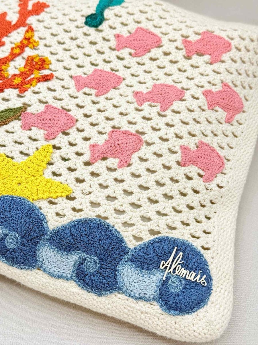 Pre - loved ALEMAIS Splash Cream Multicolor Tote Bag at Reems Closet