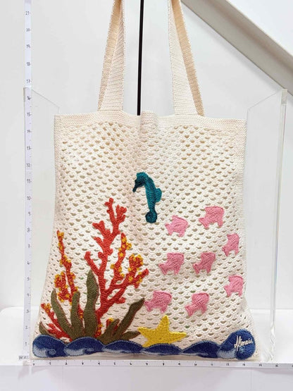 Pre - loved ALEMAIS Splash Cream Multicolor Tote Bag at Reems Closet