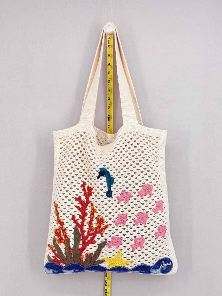 Pre - loved ALEMAIS Splash Cream Multicolor Tote Bag at Reems Closet