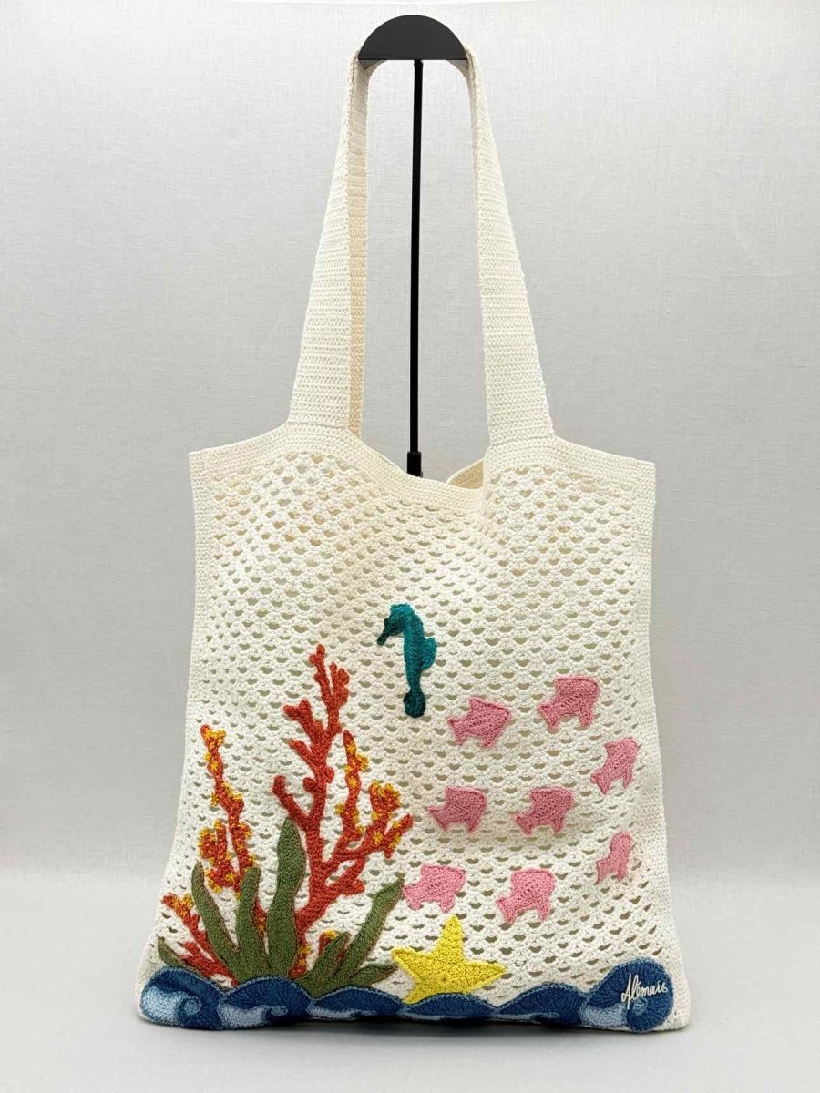 Pre - loved ALEMAIS Splash Cream Multicolor Tote Bag at Reems Closet