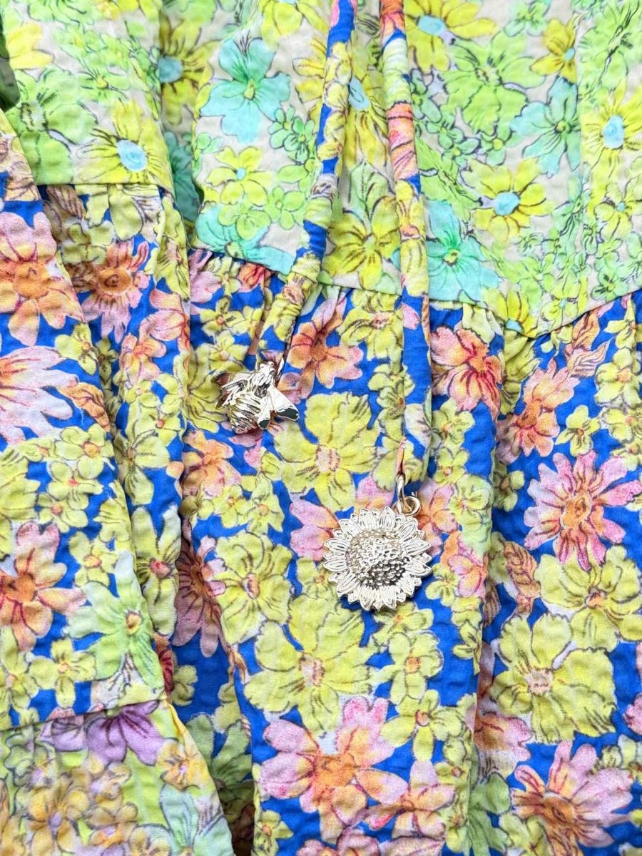 Pre - loved ALEMAIS Yellow Multicolor Size US 8 Midi Dress at Reems Closet