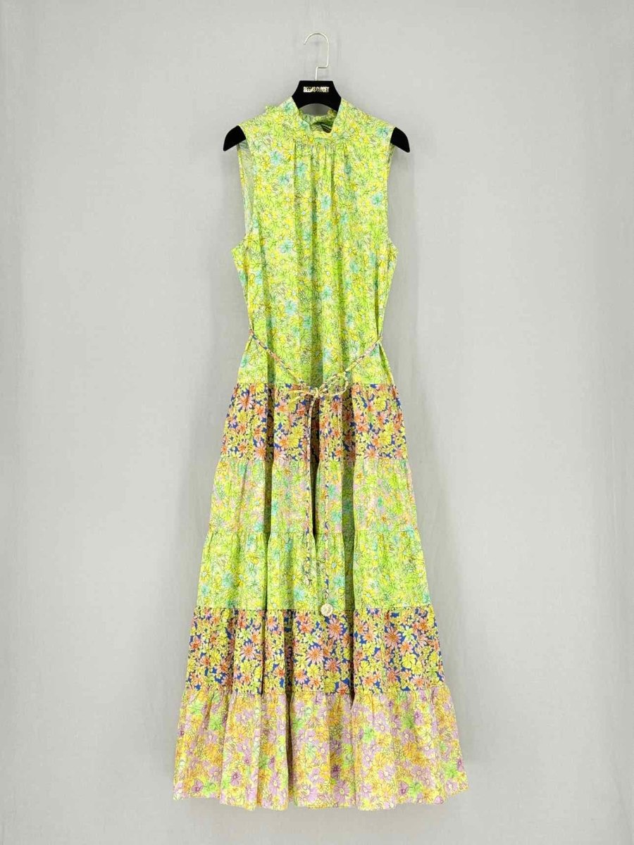 Pre - loved ALEMAIS Yellow Multicolor Size US 8 Midi Dress at Reems Closet