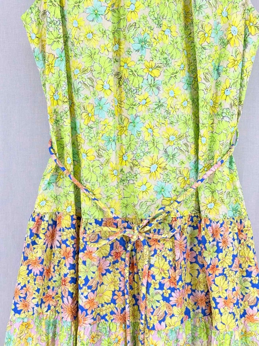 Pre - loved ALEMAIS Yellow Multicolor Size US 8 Midi Dress at Reems Closet