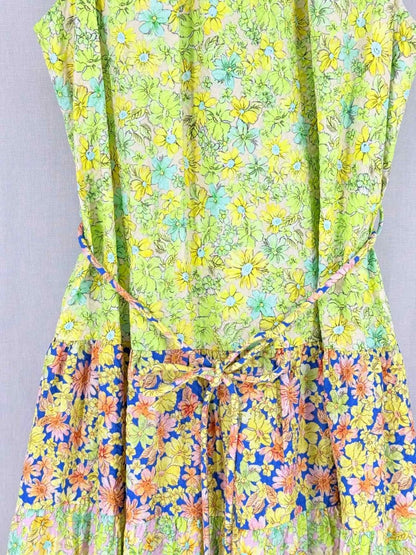 Pre - loved ALEMAIS Yellow Multicolor Size US 8 Midi Dress at Reems Closet