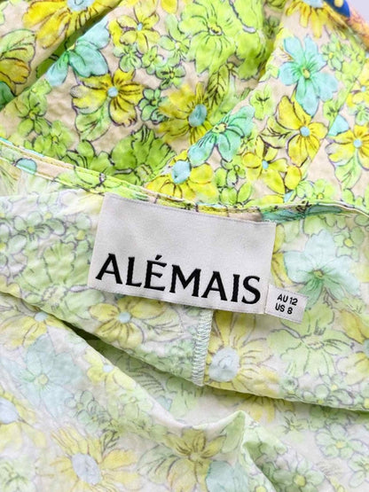 Pre - loved ALEMAIS Yellow Multicolor Size US 8 Midi Dress at Reems Closet