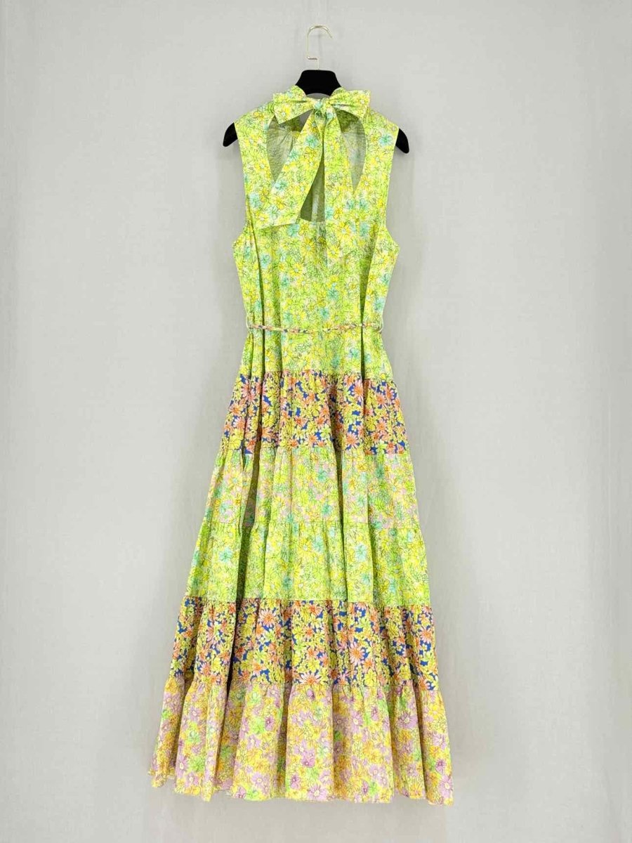 Pre - loved ALEMAIS Yellow Multicolor Size US 8 Midi Dress at Reems Closet
