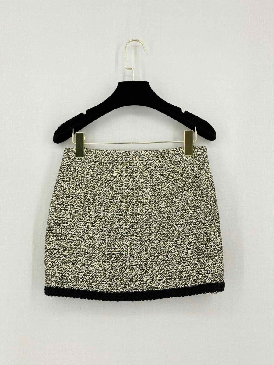 Pre-loved ALESSANDRA RICH Black & Cream Size US 4 Mini Skirt at Reems Closet