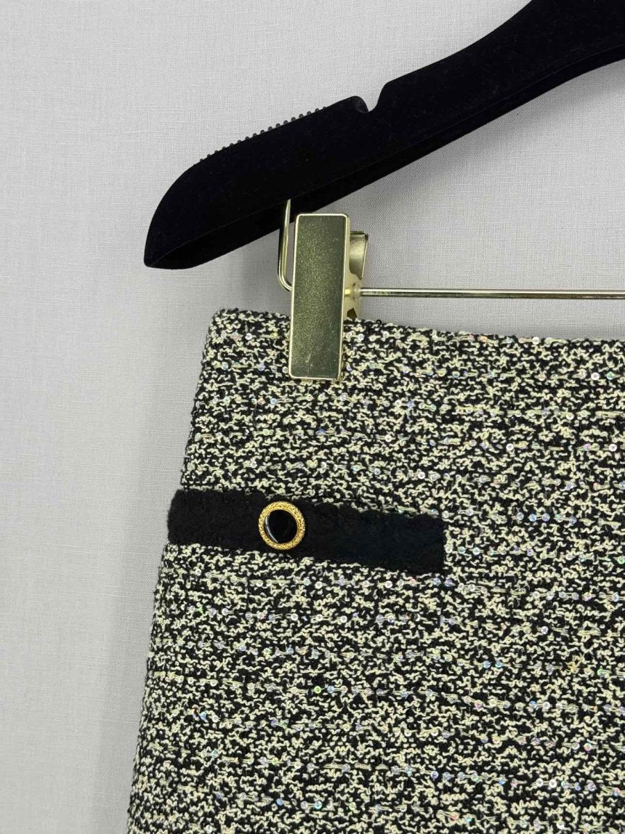 Pre-loved ALESSANDRA RICH Black & Cream Size US 4 Mini Skirt at Reems Closet