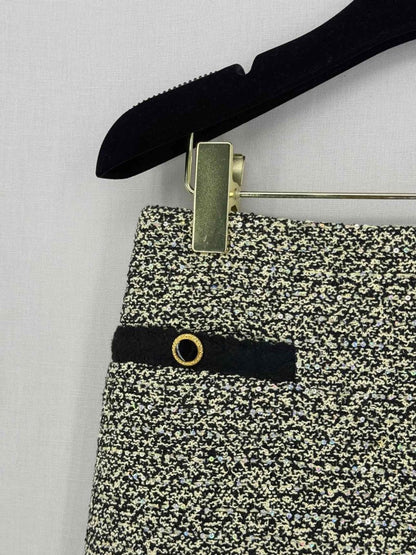 Pre-loved ALESSANDRA RICH Black & Cream Size US 4 Mini Skirt at Reems Closet