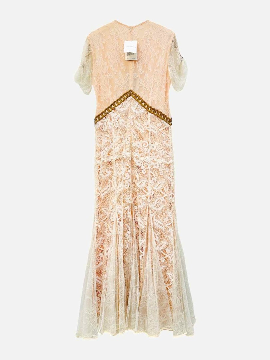 Pre - loved ALESSANDRA RICH Evening Dress Peach Long Dress at Reems Closet