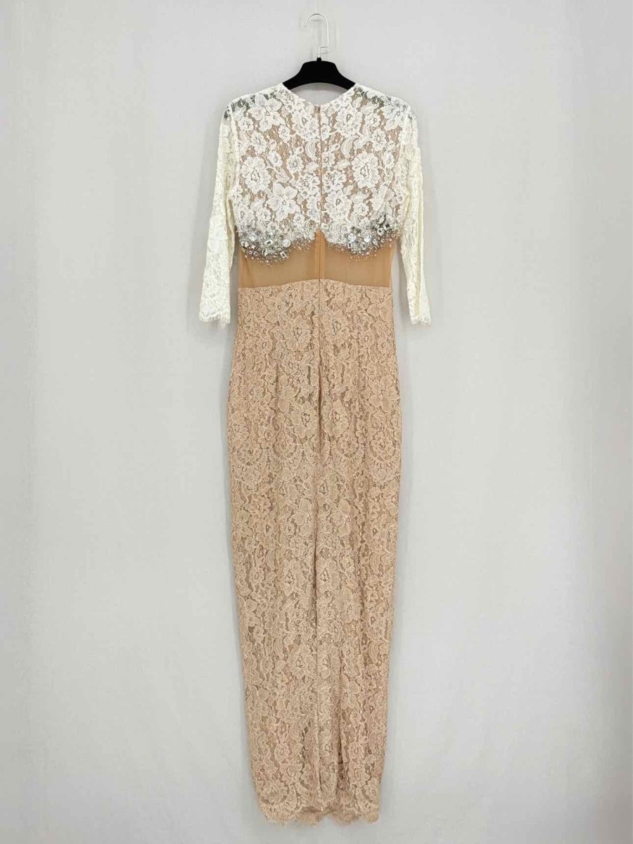 Pre - loved ALESSANDRA RICH White & Brown Size US 8 Long Dress at Reems Closet