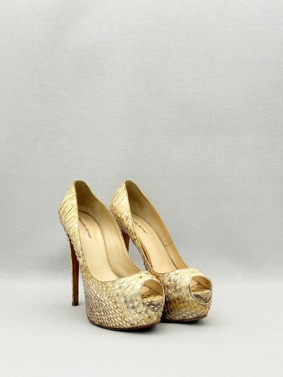 Pre-loved ALEXANDER BIRMAN Open Toe Beige Size EU 37.5 Pumps at Reems Closet