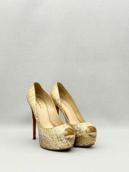 Pre-loved ALEXANDER BIRMAN Open Toe Beige Size EU 37.5 Pumps at Reems Closet