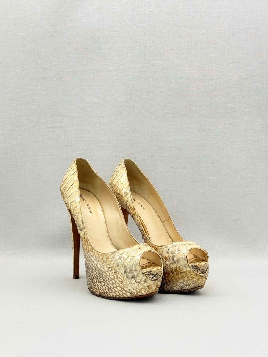 Pre-loved ALEXANDER BIRMAN Open Toe Beige Size EU 37.5 Pumps at Reems Closet