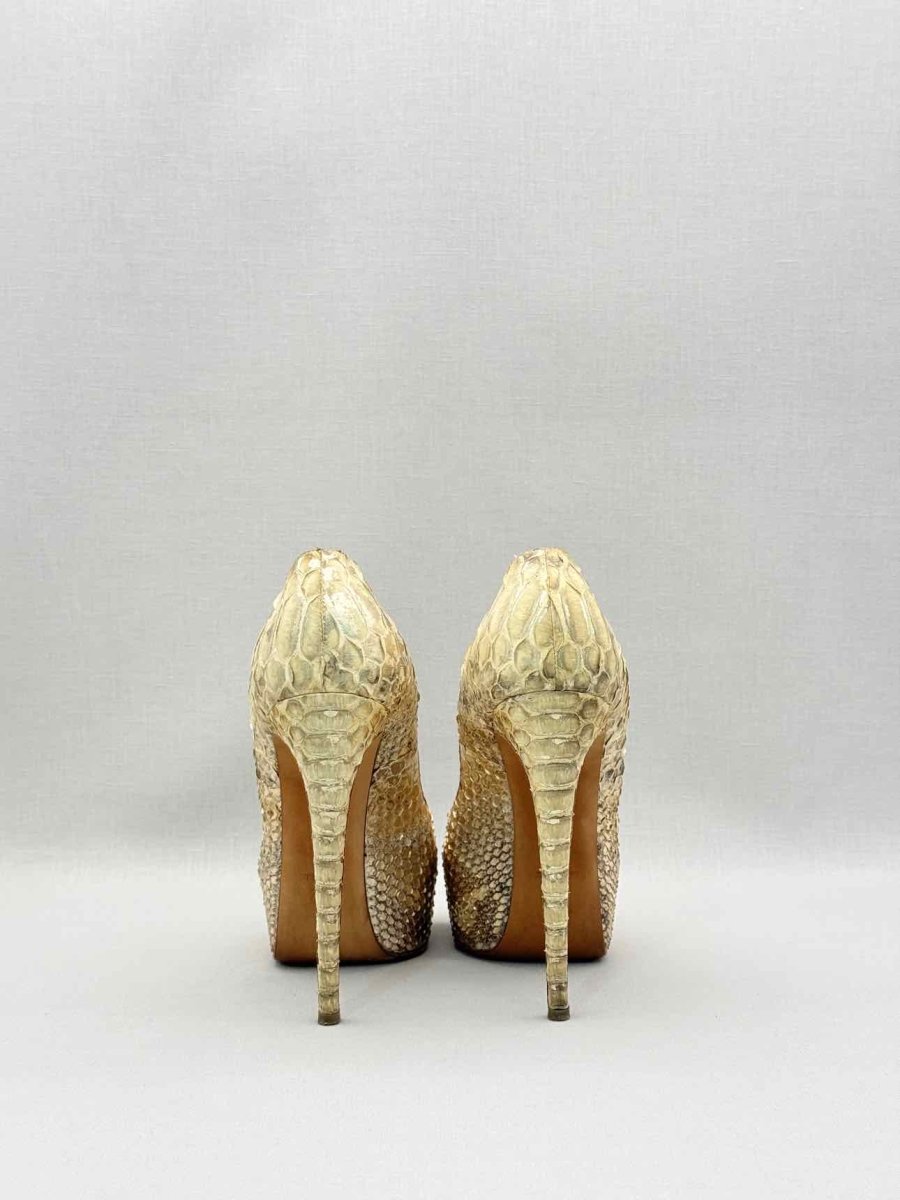 Pre-loved ALEXANDER BIRMAN Open Toe Beige Size EU 37.5 Pumps at Reems Closet
