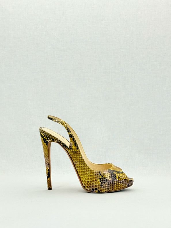 Pre - loved ALEXANDER BIRMAN Yellow & Brown Size EU 41 Slingbacks at Reems Closet