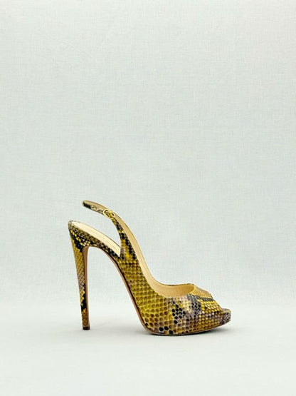 Pre - loved ALEXANDER BIRMAN Yellow & Brown Size EU 41 Slingbacks at Reems Closet
