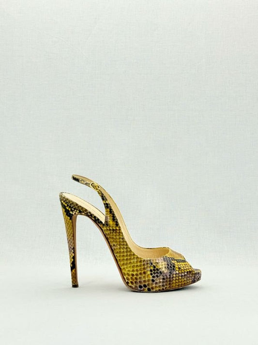 Pre - loved ALEXANDER BIRMAN Yellow & Brown Size EU 41 Slingbacks at Reems Closet