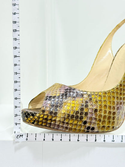 Pre - loved ALEXANDER BIRMAN Yellow & Brown Size EU 41 Slingbacks at Reems Closet
