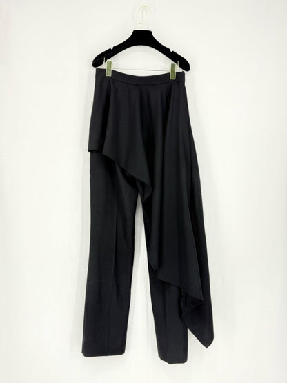 Pre-loved ALEXANDER McQUEEN Barathea Draped Black Wool Size US8 Pants at Reems Closet