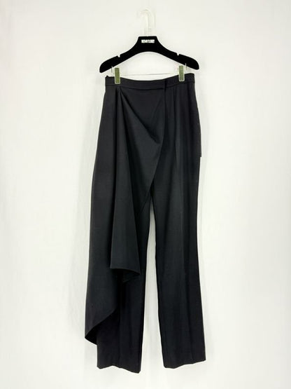 Pre-loved ALEXANDER McQUEEN Barathea Draped Black Wool Size US8 Pants at Reems Closet