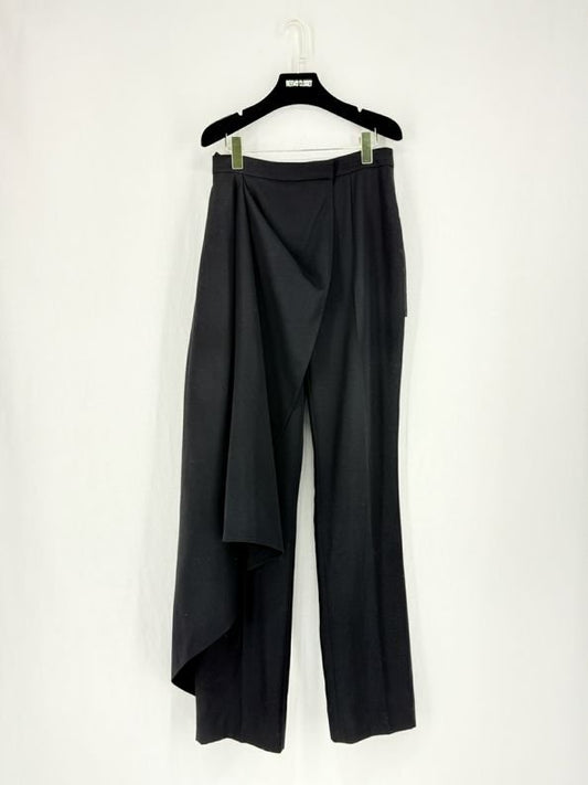 Pre-loved ALEXANDER McQUEEN Barathea Draped Black Wool Size US8 Pants at Reems Closet