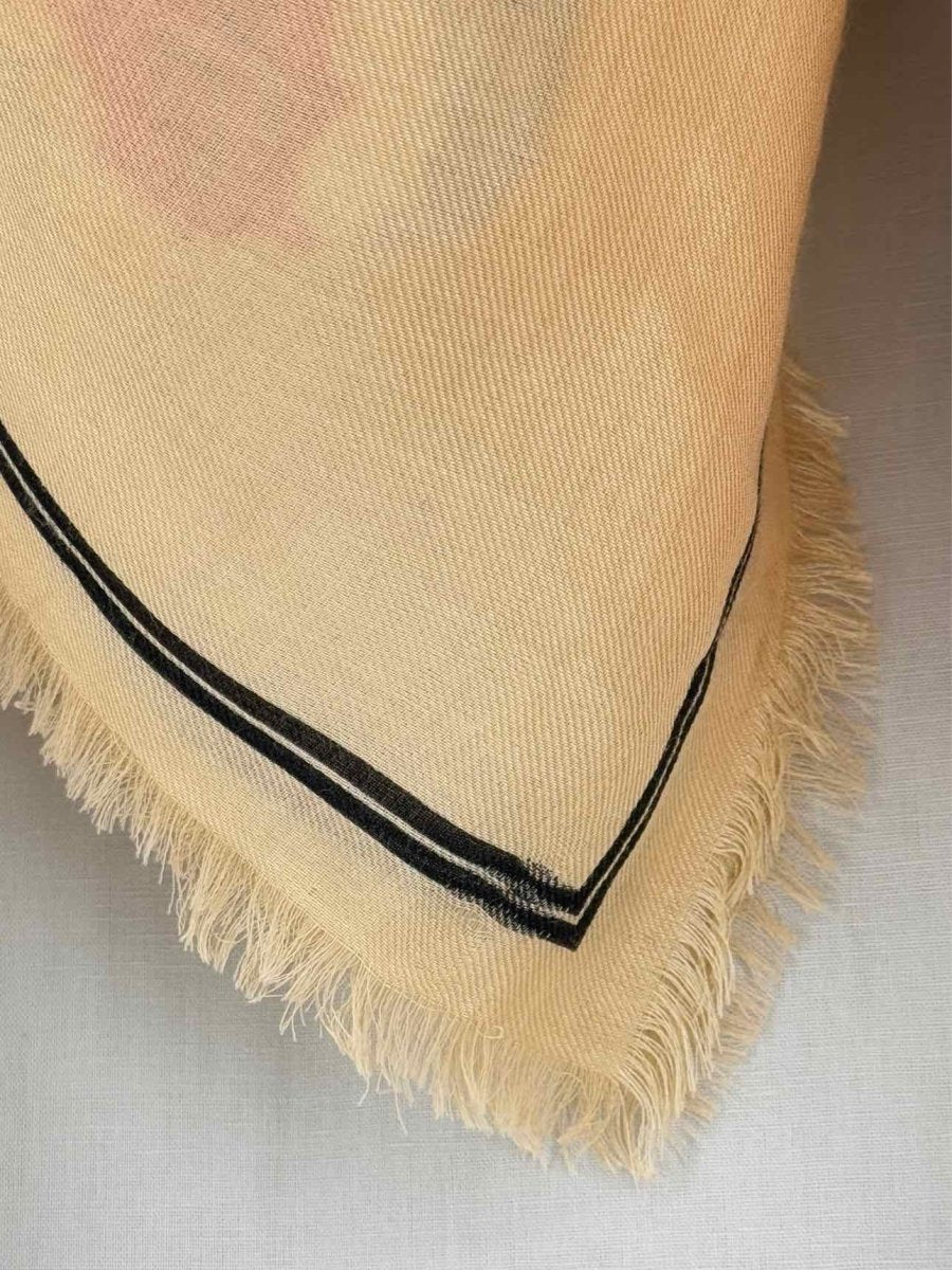 Pre - loved ALEXANDER MCQUEEN Beige & Red Printed Scarf at Reems Closet