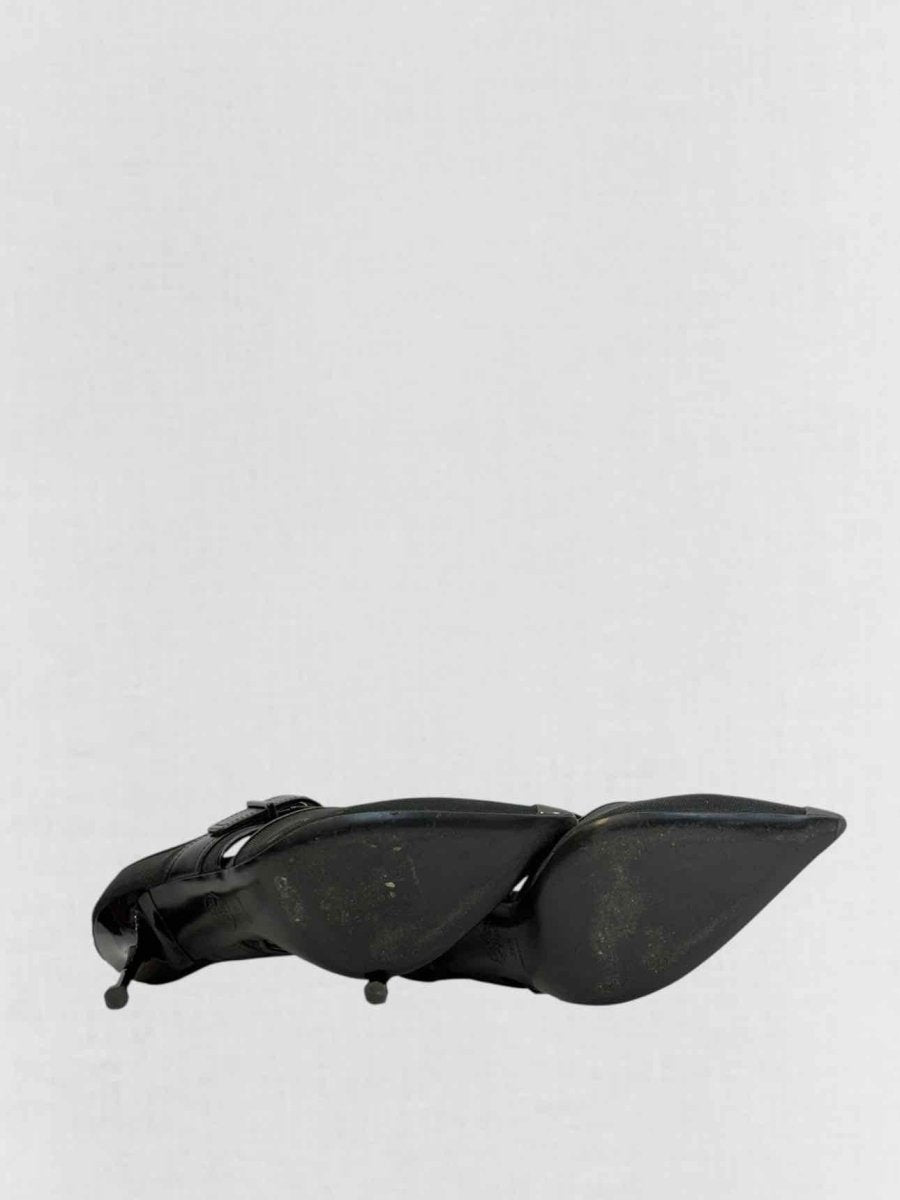 Pre - loved ALEXANDER MCQUEEN Black Mesh Size EU 38.5 Mules at Reems Closet