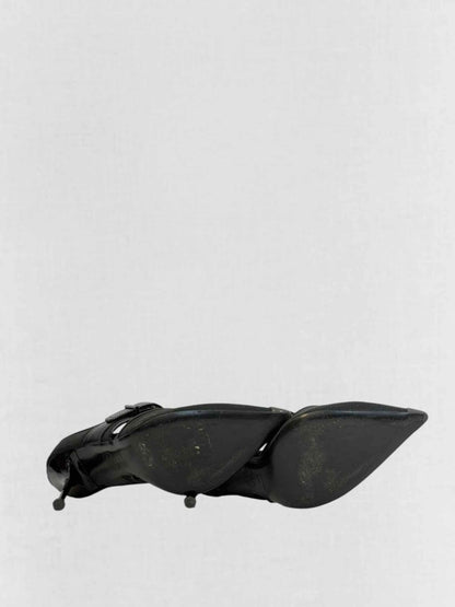 Pre - loved ALEXANDER MCQUEEN Black Mesh Size EU 38.5 Mules at Reems Closet