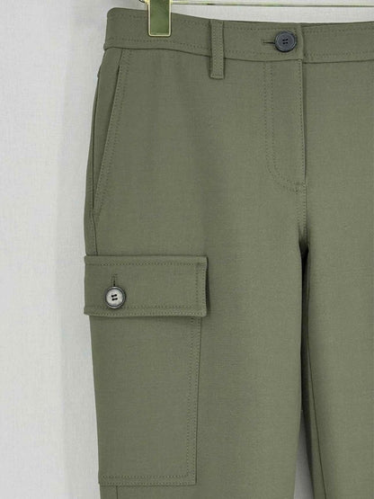 Pre - loved ALEXANDER MCQUEEN Cropped Khaki Size US 2 Pants at Reems Closet