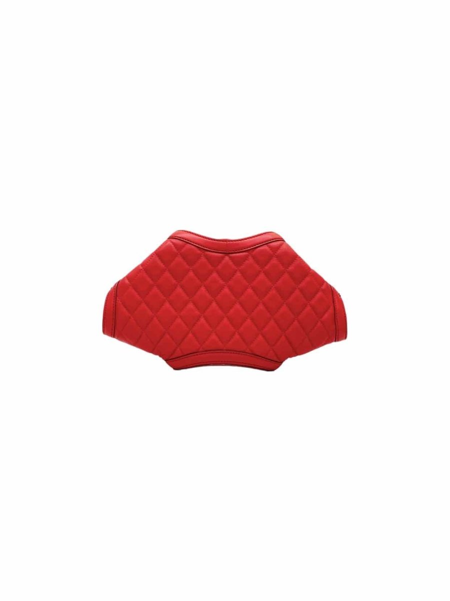 Pre - loved ALEXANDER MCQUEEN De Manta Red Quilted Clutch at Reems Closet