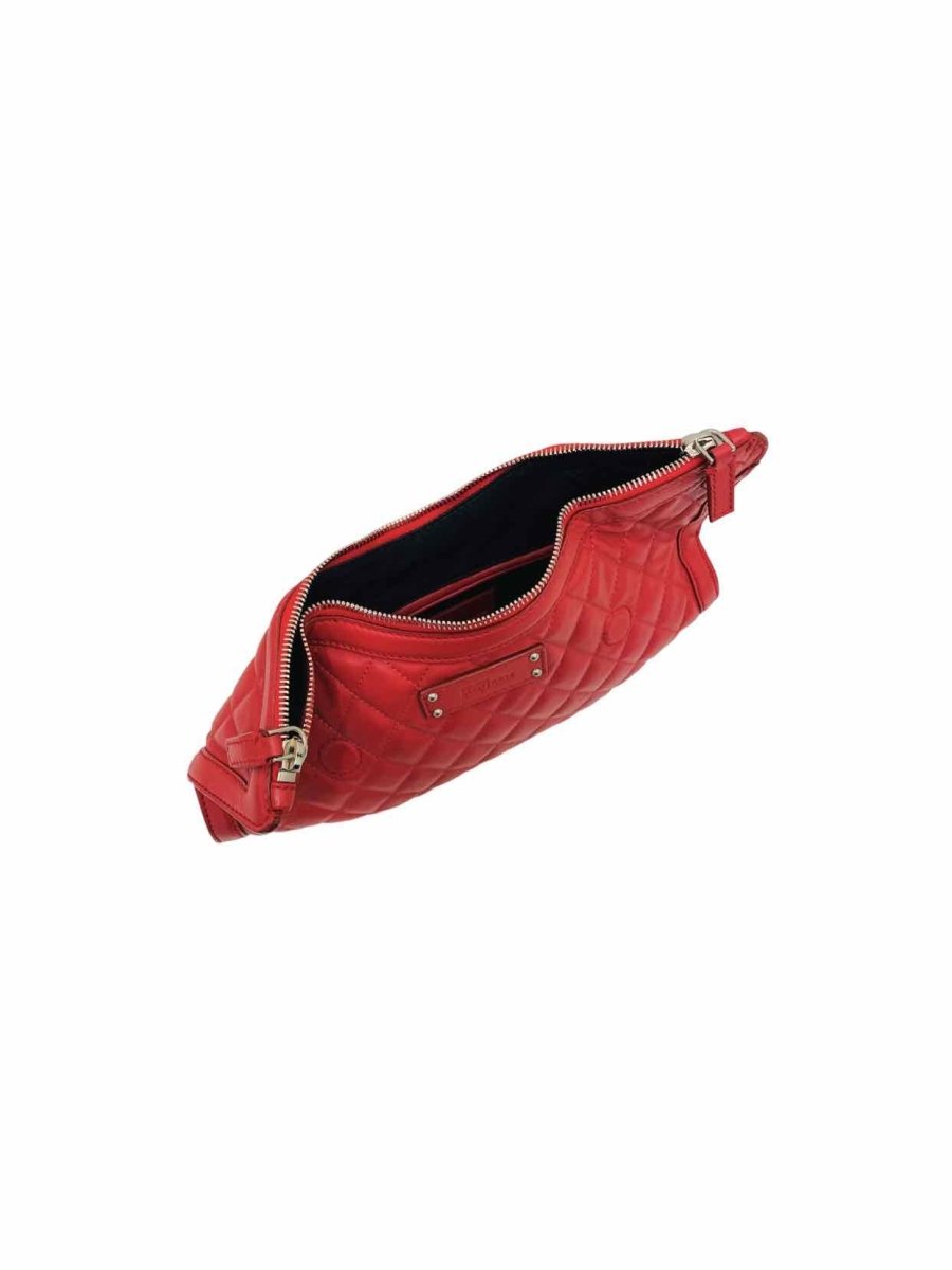 Pre - loved ALEXANDER MCQUEEN De Manta Red Quilted Clutch at Reems Closet