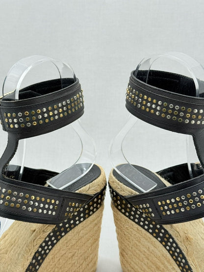 Pre - loved ALEXANDER MCQUEEN Espadrille Black Size EU 37 Wedges at Reems Closet