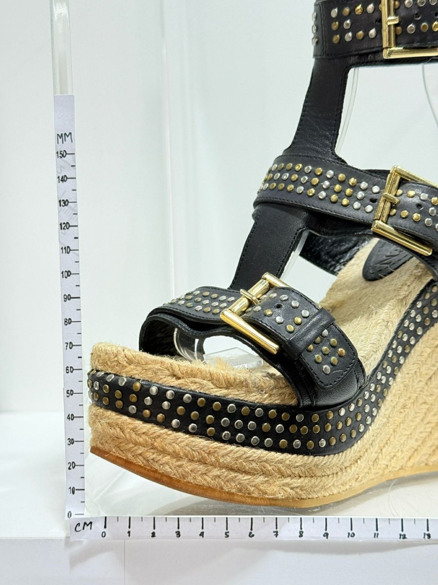 Pre - loved ALEXANDER MCQUEEN Espadrille Black Size EU 37 Wedges at Reems Closet