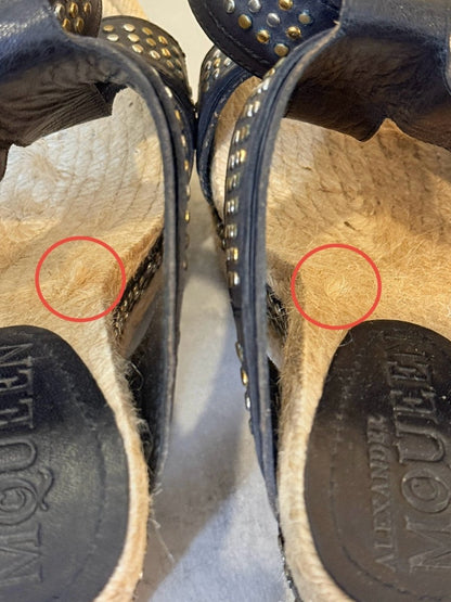 Pre - loved ALEXANDER MCQUEEN Espadrille Black Size EU 37 Wedges at Reems Closet