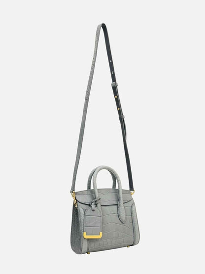 Pre-loved ALEXANDER MCQUEEN Heroine 21 Grey Top Handle from Reems Closet