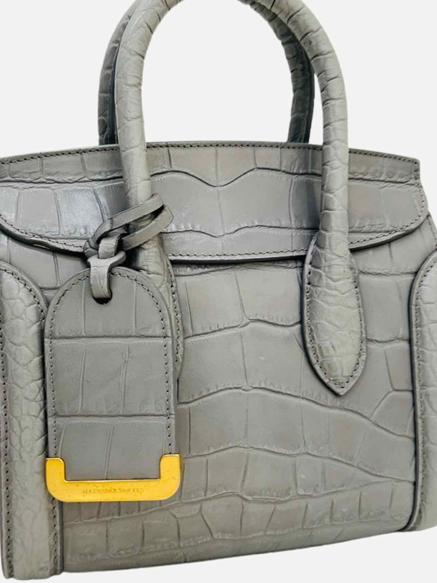 Pre-loved ALEXANDER MCQUEEN Heroine 21 Grey Top Handle from Reems Closet