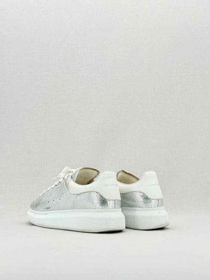 Pre - loved ALEXANDER MCQUEEN Metallic Silver Size EU 40 Sneakers at Reems Closet