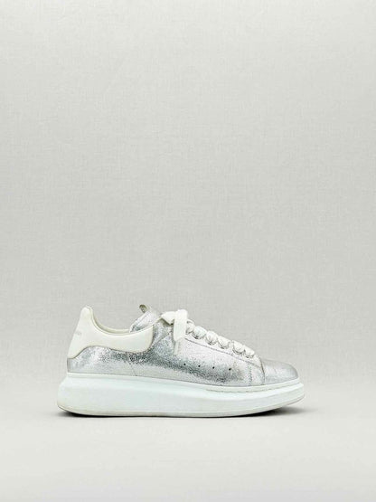 Pre - loved ALEXANDER MCQUEEN Metallic Silver Size EU 40 Sneakers at Reems Closet