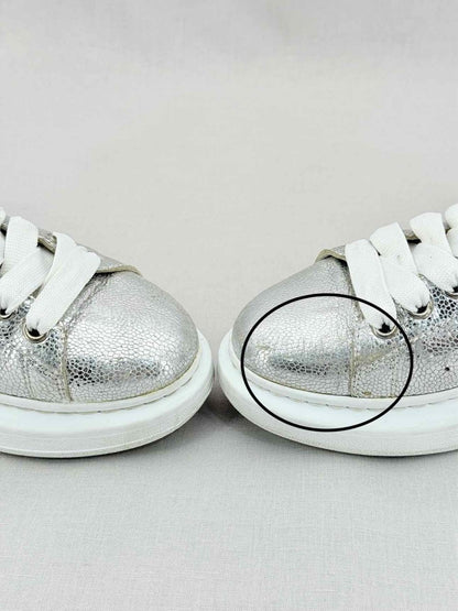 Pre - loved ALEXANDER MCQUEEN Metallic Silver Size EU 40 Sneakers at Reems Closet