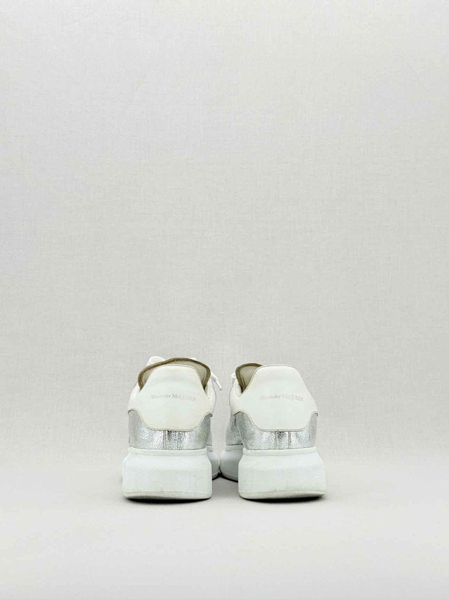 Pre - loved ALEXANDER MCQUEEN Metallic Silver Size EU 40 Sneakers at Reems Closet