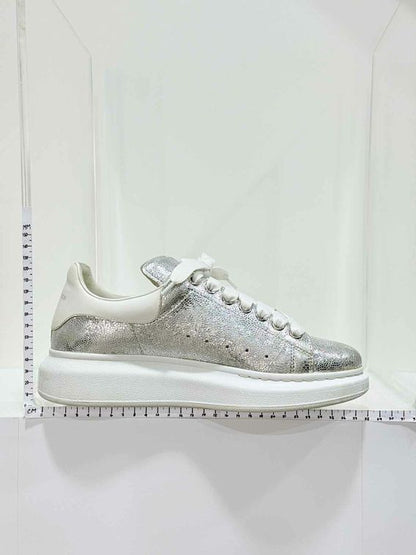 Pre - loved ALEXANDER MCQUEEN Metallic Silver Size EU 40 Sneakers at Reems Closet