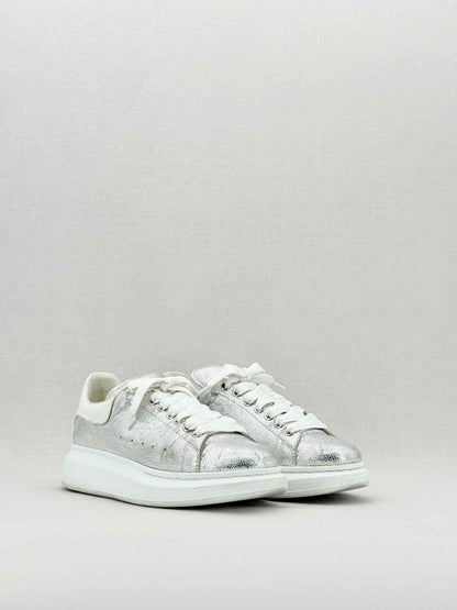 Pre - loved ALEXANDER MCQUEEN Metallic Silver Size EU 40 Sneakers at Reems Closet
