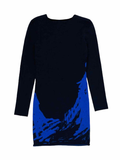 Pre-loved ALEXANDER MCQUEEN Navy Blue Owl Jumper Dress from Reems Closet