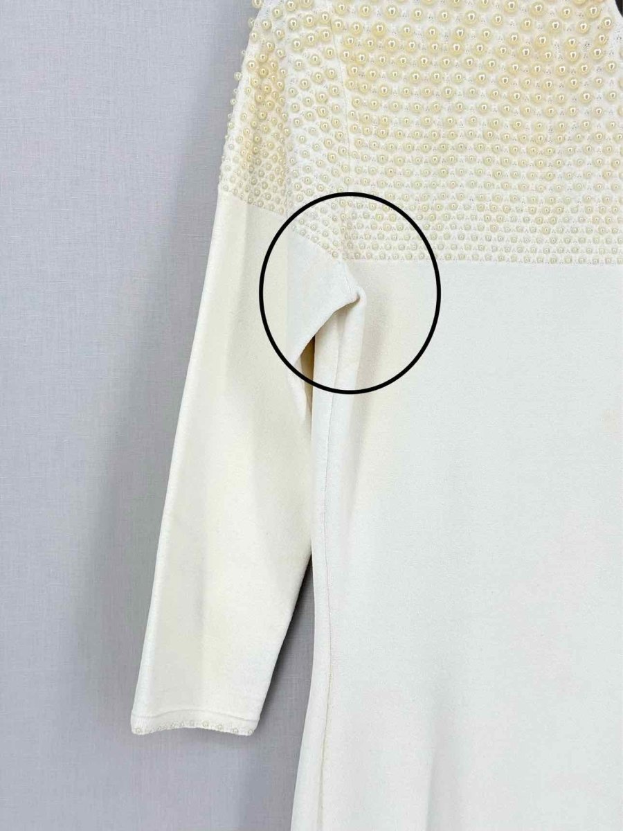 Pre-loved ALEXANDER MCQUEEN Pearl Bodice Cream Short Dress at Reems Closet