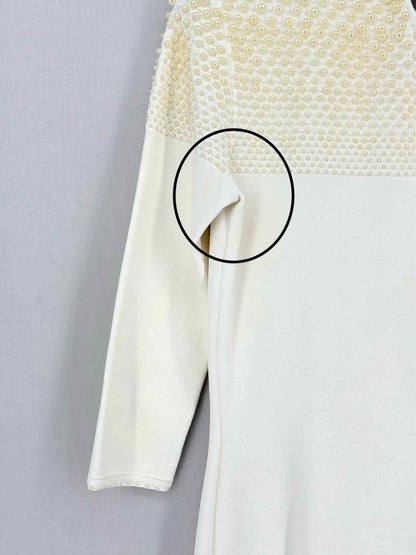 Pre-loved ALEXANDER MCQUEEN Pearl Bodice Cream Short Dress at Reems Closet