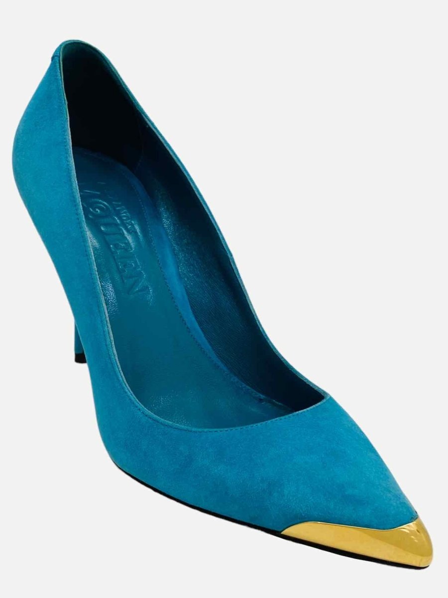 Pre-loved ALEXANDER MCQUEEN Pointed Toe Blue Pumps from Reems Closet