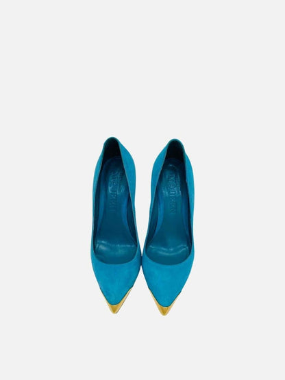 Pre-loved ALEXANDER MCQUEEN Pointed Toe Blue Pumps from Reems Closet